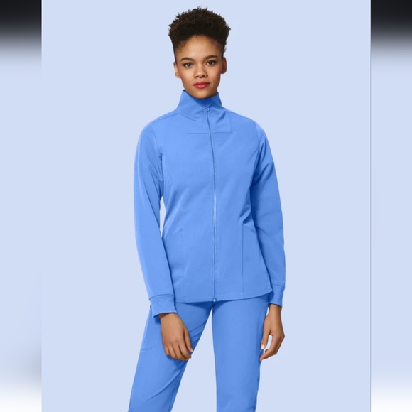 NWOT Mandala Scrub Jacket - Ceil Blue - Picture 4 of 8